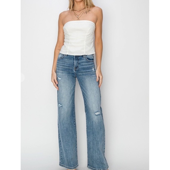 Risen High Rise Wide Leg Jeans (RDP5527) Medium Wash NWT - Picture 7 of 10